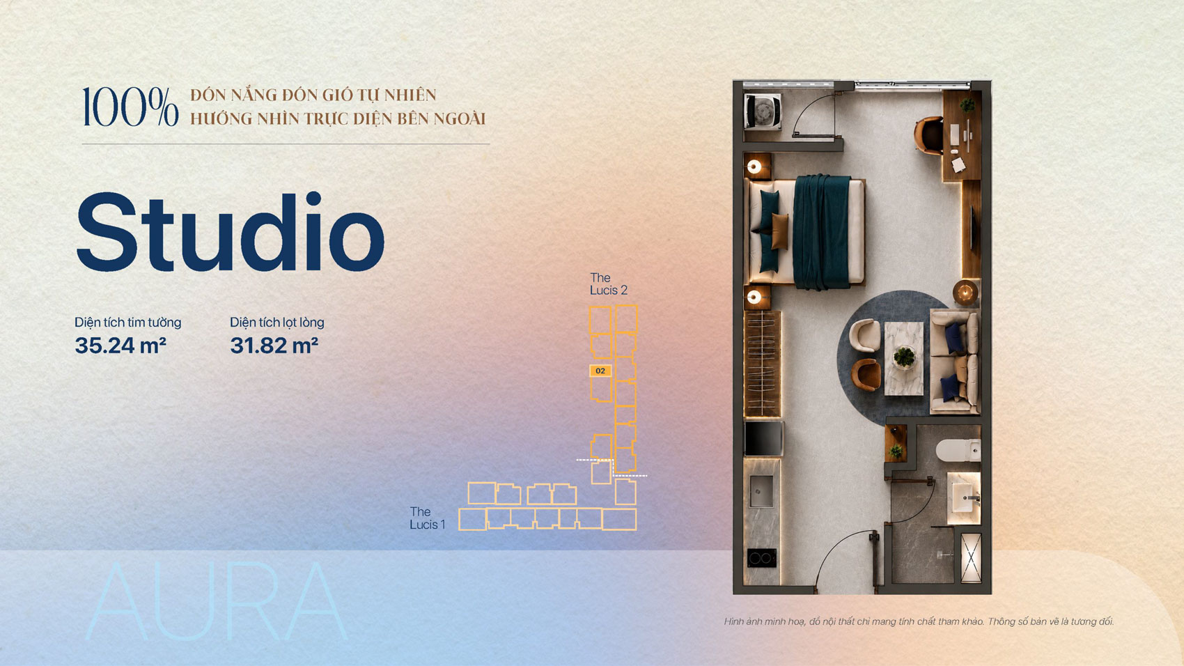 Thiết kế căn hộ Studio TT Genesis Nhà Bè